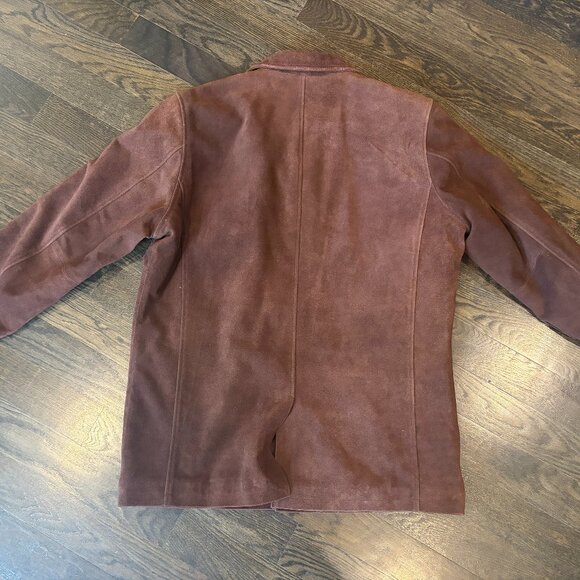 NEW!! Chocolate Brown Suede Car Coat w/diamond quilted insulated lining - Picture 5 of 7